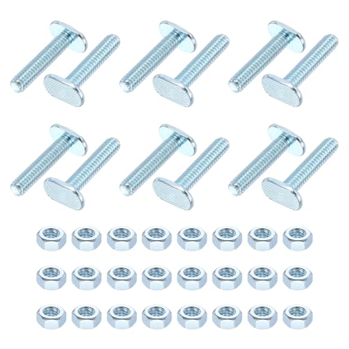 Pernos universales de ranura en T de 1/4 pulgadas y tuercas hexagonales para guías de carpintería