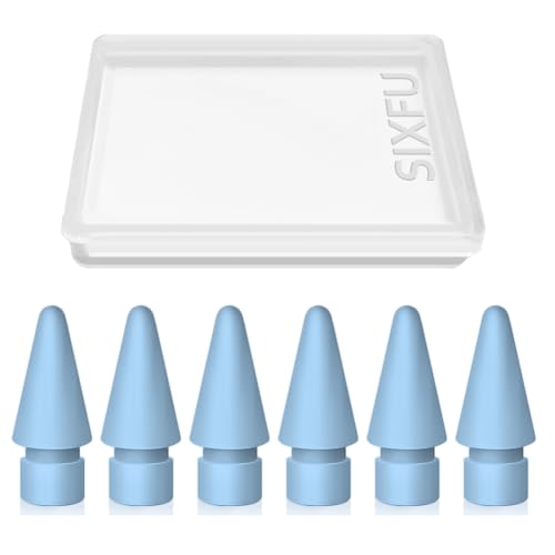 Image of 6 Pack Tips for Apple Pencil tip, Apple Pen Tip Compatible with iPad Pencil Tip with Cover Case for Apple Pencil Pro /USB-C / 1st Gen / 2nd Generation iPencil(Blue)