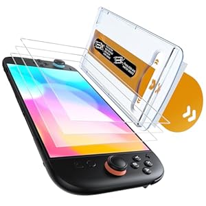 Auarte 3 Pack Screen Protector for Switch 2 Console (2025) with Auto Alignment Frame, Tempered Glass for Nintendo Switch 2 Screen Protector [Military-grade Shockproof], 7.9 inch Clear