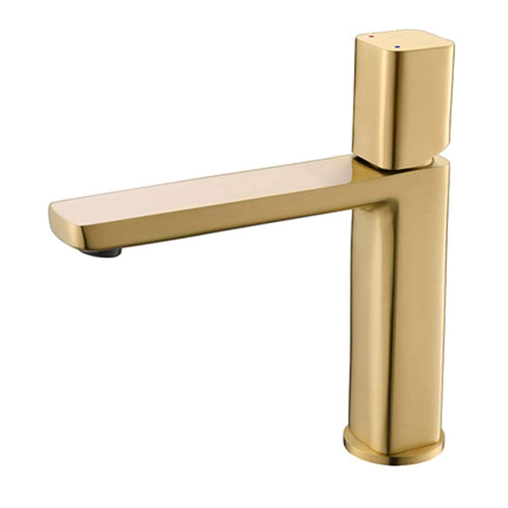 Bathroom Faucet Brass Single Handle Hot and Cold Water Bathroom Modern Toilet 8 Colors Compact Square Faucet B