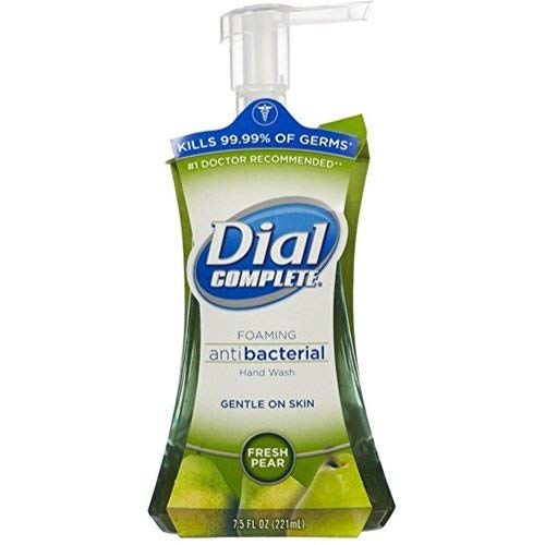 DialComplete Antibacterial Foaming Hand Soap, Fresh Pear, 7.5 Fluid Ounces (Pack of 3)