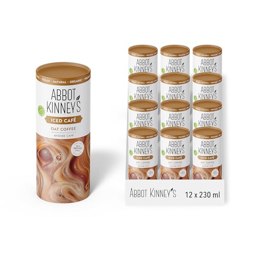 Abbot Kinney's - Pack de 12 Unidades de 230 ml de Café Ecológico con Avena listo para llevar - Apto para Veganos - Sin Lactosa