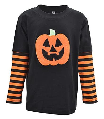 Image of Unique Baby Boys Shirts for Kids and Toddlers Striped Layered Long Sleeve with Embroidery
