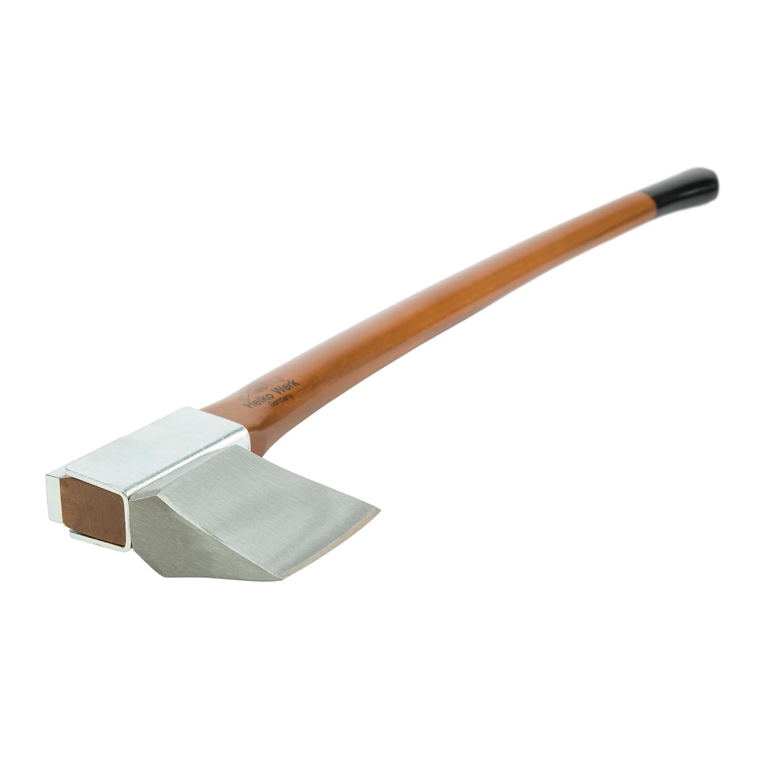1844 Helko Werk Vario Schwere Spaltaxt aus C50-Kohlenstoffstahl (47–55 HRC), 2000 g Kopfgewicht, 90 cm Hickory-Stiel, inkl. Lederschutz – Ideal zum Spalten von Holz