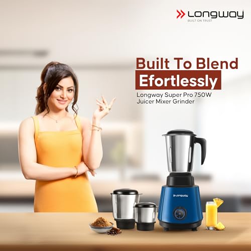 Longway Super Pro Mixer Grinder | Up to 750 Watt Powerful Motor for Grinding, Mixing, Juicing | 2 Years Warranty view 2