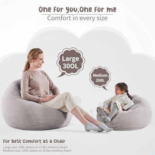 Nobildonna Sitzsackstuhl für Kinder und Erwachsene, nur Bezug (Keine Füllung) für Sofa-Stofftiere, 110 x 89 cm