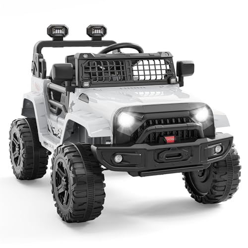 Hetoy Ride on Toys for Kids, Kids' Electric Vehicles, Electric Car for Kids, 12V Ride on Car with Remote Control, Spring Suspension, LED Lights, Bluet