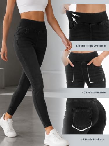 COPYLEAF Stretchy Jeans for Women with Pockets High Waisted Skinny Jeggings | Stretchy Jeans with 4 Pockets, Breathable Denim Fabric, Tummy Control, Butt Lifting, High Waisted, Ideal for Social and Home — view 6