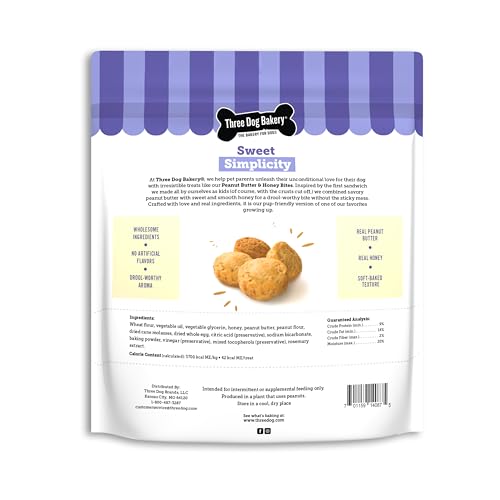 Three-Dog-Bakery-Peanut-Butter-Honey-Bites-Dog-Treats-Dog-Puppy-Training-Treats-Dog-Biscuits-Mess-Free-Snacks-for-Dogs-Human-Inspired-Dog-Treats Three Dog Bakery Peanut Butter Honey Bites Dog Treats Dog Puppy Training Treats Dog Biscuits Mess Free Snacks for Dogs Human Inspired Dog Treats