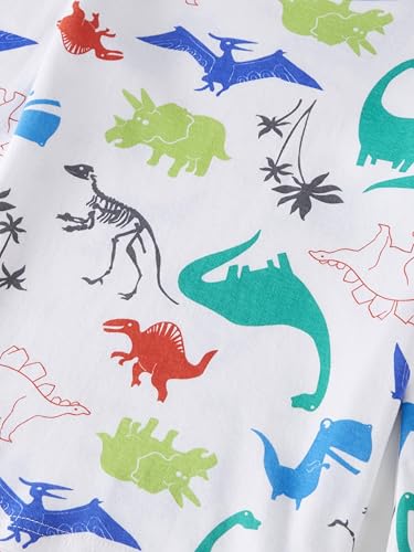 SOIBEEN Pyjamas für Jungen Dinosaurier Schlafkleidung Baumwolle Nachtkleidung 4-teilige Kinder Langarm PJs Set 4 Jahre