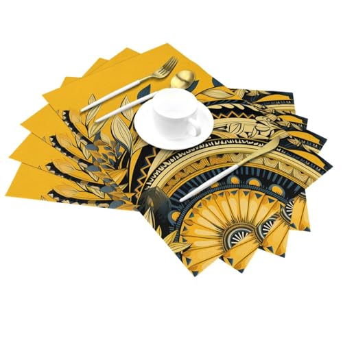 Napperon tissé en PVC jaune de table 45x30 cm antidérapant - 5