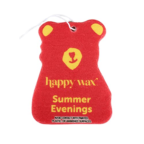 Image of Happy Wax Summer Evenings Hanging Car Cub Air Freshener - Scented and Infused with Natural Essential Oils - Cute 4-Pack