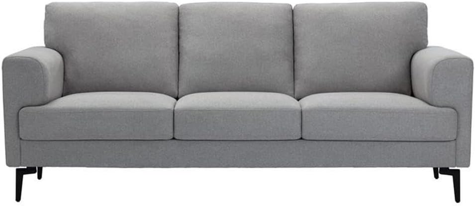 Acme Kyrene Linen Fabric Upholstery Sofa with Loose Back in Light Gray