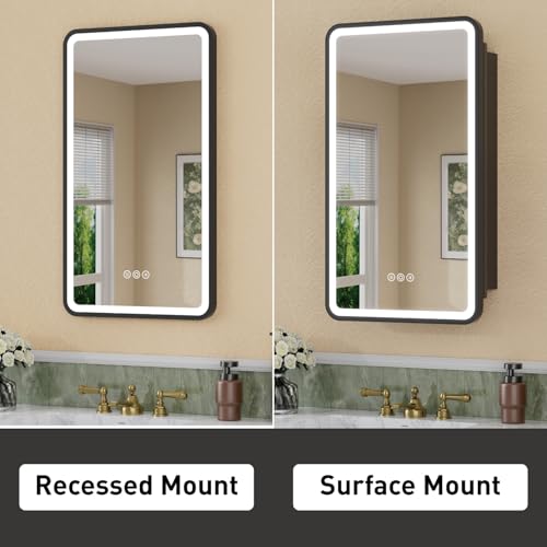 HBEZON 16 x 28 Inch Medicine Cabinet with Mirror and LED Light for Bathroom by HBEZON - Used condition - Image 7