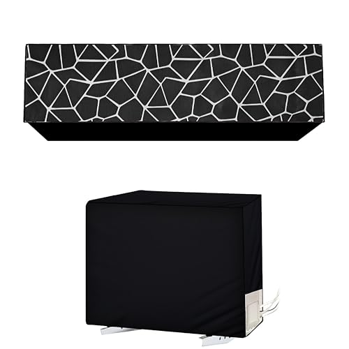 Image of Split AC Cover for 1.5 Ton Indoor & Outdoor Unit | Waterproof & Dustproof Protection | UV Resistant | Durable PVC Material | Weatherproof Outdoor Cover | Easy Installation