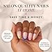 Glamnetic Press On Nails - Sprinkles | Rainbow French Tip Fake Nails, UV Finish Short Pointed Almond Shape, Salon Quality Semi-Transparent Nails in 12 Sizes - 24 Nail Kit with Glue
