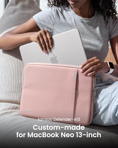 Image of tomtoc 360 Protective Laptop Sleeve 13-inch MacBook Neo A3404 (2026) | Water-resistant Laptop Case Cover Designed for 13-inch New MacBook Neo A18 Pro Chip, 13 inch Shockproof Computer Case Bag