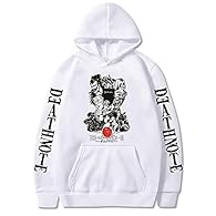 Material: Cotton and Polyester, lightweight, soft and breathable, very comfortable to wear. Unisex Death Note Hoodie Anime Yagami Light L·Lawliet Cosplay Costume Casual Long Sleeve Pullover Sweatshirt for Men Women Teens Nice gift for family, friends...