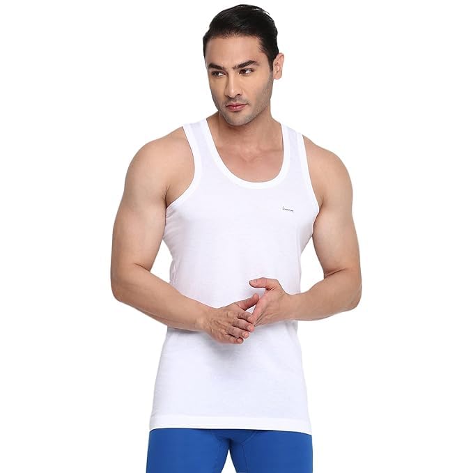 Frontline Men's Cotton Vest (8903978456850_Rib 2X-WHT_RN_95)