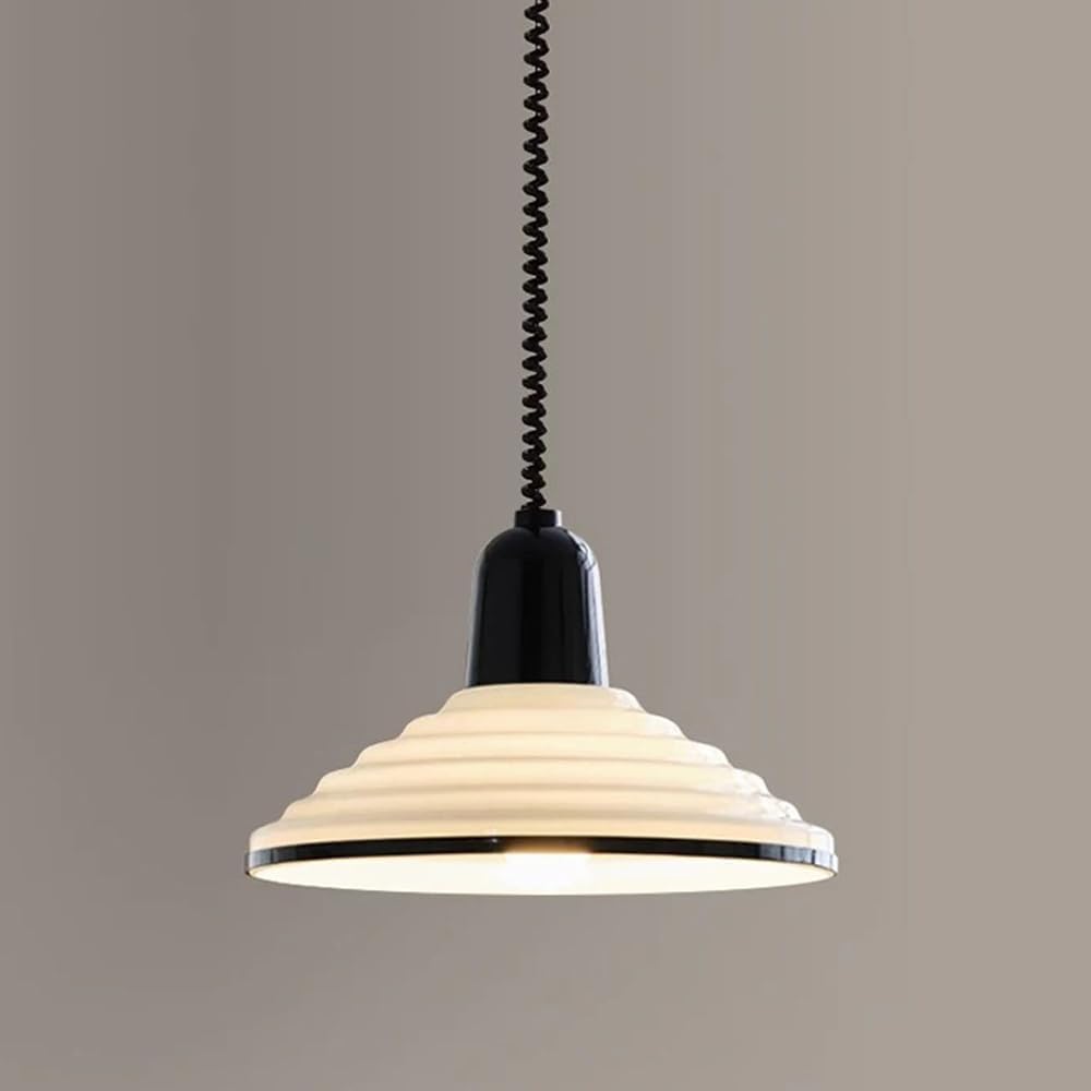 Nordic Retractable Lift Glass, Mid-Century Retro Cream with Glass Sn, Adjustable Dining Kitchen Island Sink Lighting Fixture