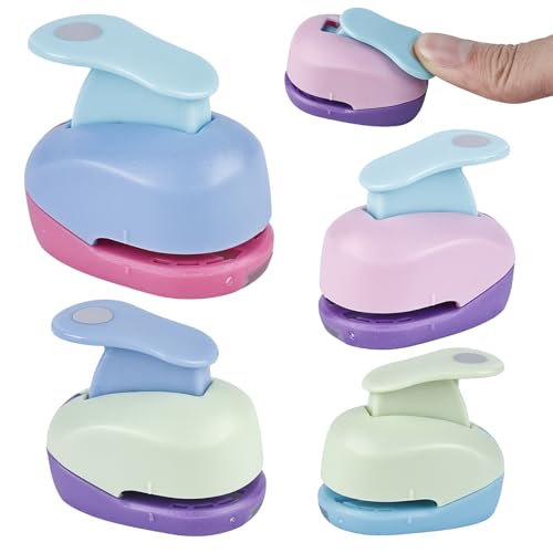 Sporgo 4 punzonatrici per carta: set di fustellatrici a forma di carta, mini fustellatrici rotonde per regali, fai da te, scrapbooking, foto, biglietti di auguri (9 mm, 16 mm, 25 mm, 38 mm)