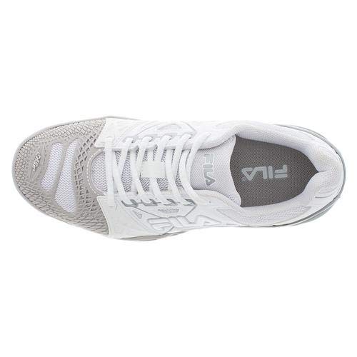 Fila Women`s Cage Delirium Tennis Shoes White and Metallic Silver (6)
