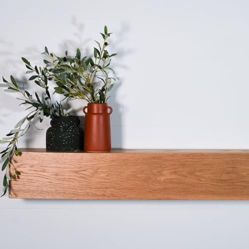 White Oak Floating Fireplace Mantel Shelf 48Lx6Hx8D – Solid Wood