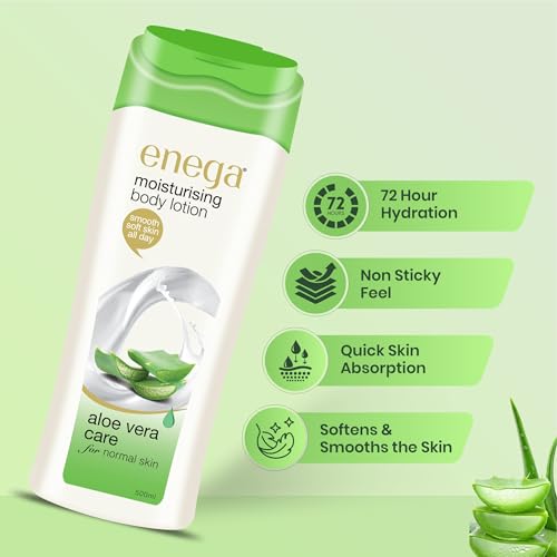 Image of Enega Aloe Vera Care for Normal Skin Non Grassy & Deep Nourish Moisturizing Body Lotion for Men & Women -500 ML (Pack of 1)