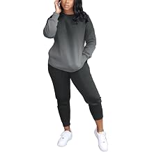 HBQ Two Piece Outfits For Women Casual Long Sleeve Sweatsuits Jogger Tracksuits Lounge Sets With Pockets