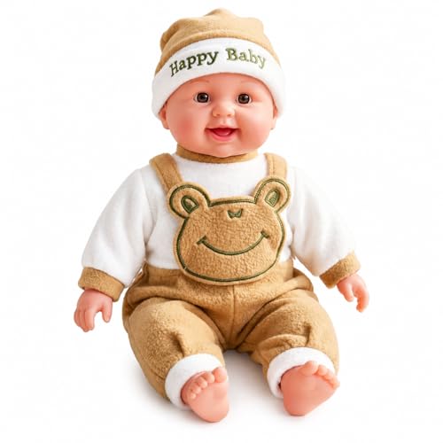 Image of Cute Baby Boy Musical Talking Doll 46 cm | Soft Plush Toy with Touch Sensor | Singing Interactive Baby Doll for Kids | Gift for Boys & Girls (Color & Dress May Vary)