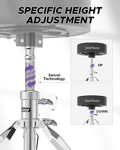 Starfavor ST 400B Drum Throne Height Adjustable Padded Seat Drum Stool thumb #2
