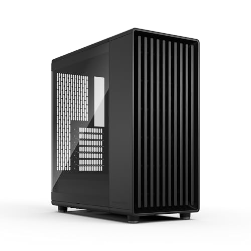 Fractal Design North Momentum Black - Glass Side Panel - Genuine Blackened Oak Wood Front - High Airflow PC Gaming Case - Three Powerful 120mm Momentum Fans Included - ATX Support by Fractal Design - Used condition - US$163.28