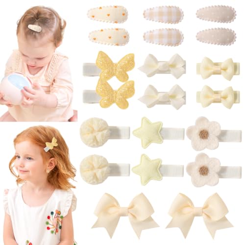YHXX YLEN 20PCS Baby Hair Clips, Mini Toddler Hair Clips Snap Barrettes