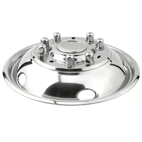 Image of 4pcs 19.5 inch Dually Wheel Simulators for Dodge Ram 4500 /5500 05-11 | 304 Stainless Steel, 10 Lug 5 Hand Bolt On, Front Rear, Screw-On Liners Hub Caps,Wheel Covers