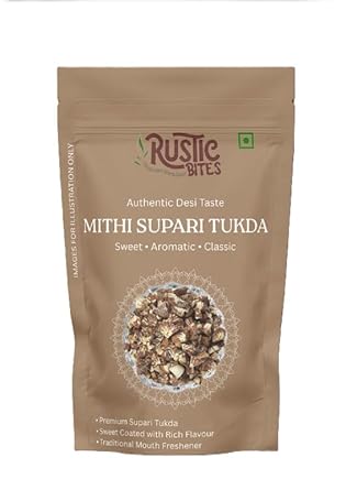 RUSTIC BITES Mithi Supari Tukda 400gm| Raseeli Supari | Sweet Chikni Soft Betel Nuts | Premium Flavoured Supari Mouth Freshener | After Meal Mukhwas