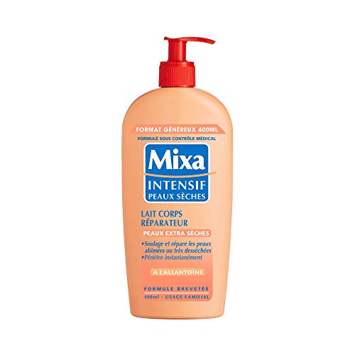 Mixa Lait Corps Réparateur Intensif Peaux Sèches format généreux de 400 ml en lot de 2