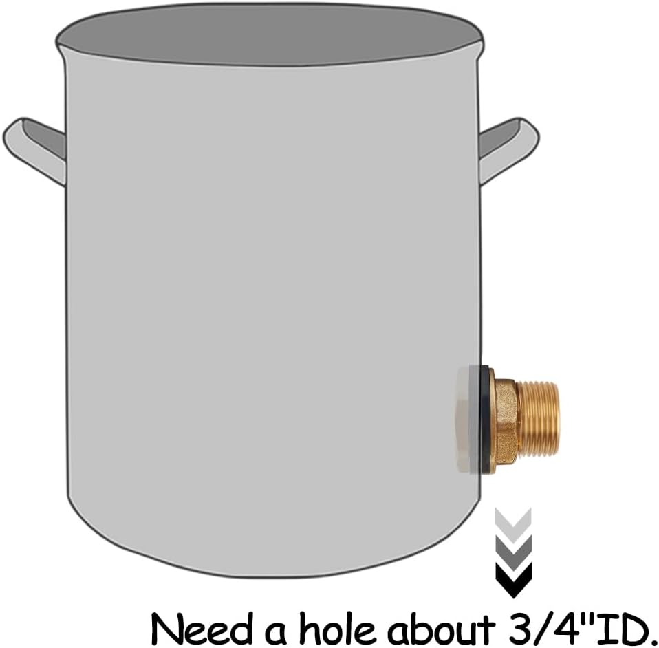 Uenede Solid Brass Bulkhead Fitting 3/8" Female x 1/2" Male, 2PCS | Fit for 3/4" ID Hole to Install Water Tank Connector Compression Bulkhead Fittings
