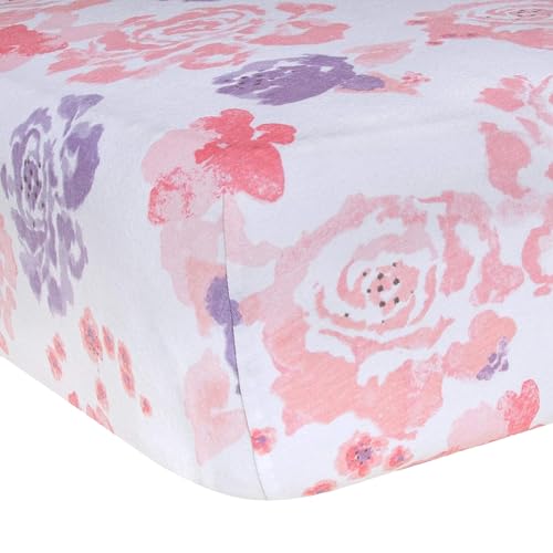 Image of Embrace the comfort of the Burt's Bees Baby Fitted Crib Sheet, a nursery and baby registry gift essential. Crafted with care from 100% organic GOTS-certified* cotton, this sheet is a sanctuary of comfort for your baby's delicate skin. Combed and ring-sun, these sheets are super soft, durable, and breathable, promoting restful sleep for your baby. Our BeeSnug 360 design ensures a snug fit for standard cribs and toddler mattresses, making it a versatile choice for any nursery. These easy-care, machine-washable sheets get softer with every wash while the patterns remain vibrant. Available in a variety of adorable hand painted watercolor prints suitable for baby boys and baby girls, our sheets not only complement your nursery décor but also serve as a cherished essential for any parent. From floral patterns to animal and geometric patterns, you can mix and match to find the perfect crib sheet to match your nursery theme. Our classic jersey knit fabric gives your little bee the same feeling you get when you slip into your favorite t-shirt. It is warmer to the touch than woven sheets, providing a smoother transition from snuggling in your arms to safely sleeping in their crib. *GOTS Certified by CU 831717
