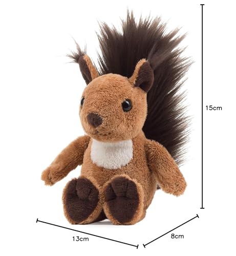 Plüsch Eichhörnchen „Luzy“ – Schaffer 5690 - Kuscheltier Eichhörnchen - weich & flauschig - Stofftier für Babys & Kinder ab 0 Jahren – waschbar - Größe S - 18 cm - braun