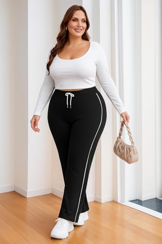 Image of SAKHWALA Women's Track Pants | Plus Size Trackpants for Women | Stylish Gym & Yoga Pants | Striped Lounge Wear | Loose Fit Joggers | Casual Pyjamas