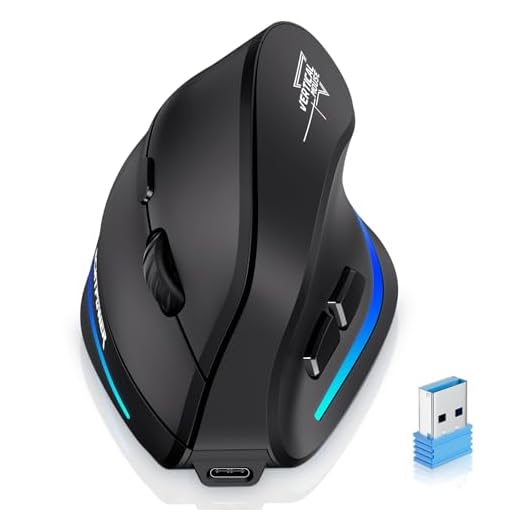 ECHTPower ratón vertical recargable USB-C