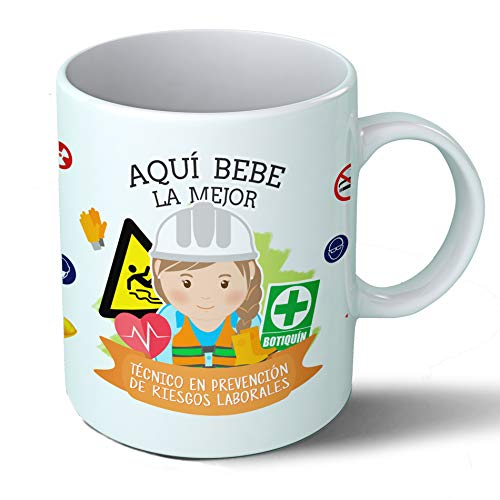 Planetacase - Taza Tecnica de prevencion de riesgos laborales - Regalo Original - Cerámica 330 mL - Taza Desayuno Apta para Microondas y Lavavajillas - Resistente a Lavados