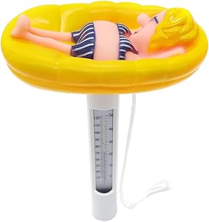 Pool Thermometer Floating | Blondes Shape Fish Tank Thermometer,Large Size Easy Read with String, Pool Accessories, Suitable for Outdoor and Indoor Swimming Pools and Spas Shzons