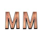 Cobata 2.75 Inch Adhesive House Numbers, Mailbox numbers, Street Door Numbers, Self-stick Address Signs for Apartments, Double Bronze Letter M