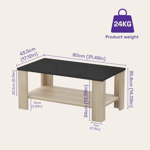 Image of Wakefit Center Table | 1 Yr Warranty | Coffee Table for Living Room Wooden, Tea Table for Living Room Wooden, Sofa Table, Free Installation from Brand, Modern Multi-Functional & Wobble-Free(Vaulten)