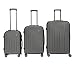 Produktbild BERWIN Kofferset 3-teilig Reisekoffer Koffer Trolley Hartschalenkoffer ABS Teleskopgriff Beautycase Modell ARES (Grau)