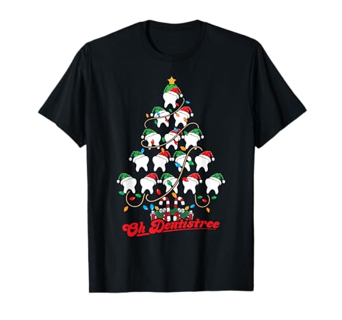 InGENIUS Christmas Shirts & Gifts Unisex-Adults Dental Professionals T-Shirt Black Small Classic Fit Christmas Tree Lights