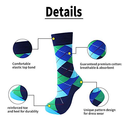 Jeasona Mens Dress Socks Crew Pack Funny Fun Crazy Novelty Cool Funky Cotton (Multicolored 12 Pairs, 12) #TOP5