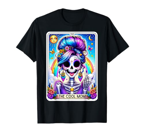 La tarjeta del tarot de la mamá fresca desordenada pelo moño Camiseta