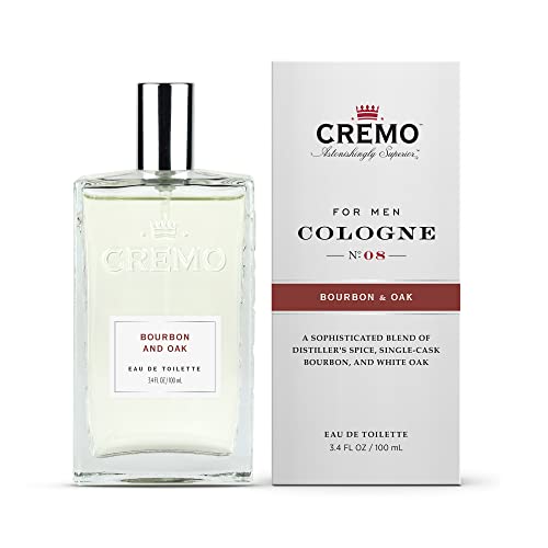 Cremo Bourbon & Oak Cologne Spray, A Sophisticated Blend Of Distiller’s Spice, Fine Bourbon And White Oak, 3.4 Fl Oz #TOP3